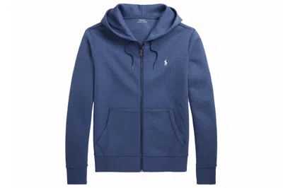 Pre-owned Polo Ralph Lauren Double-knit Full-zip Hoodie Derby Blue Heather