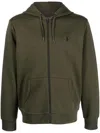 Polo Ralph Lauren Double Knit Cotton Blend Zip Hoodie In Green