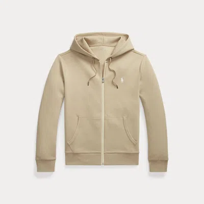 Polo Ralph Lauren Double-knit Full-zip Hoodie In Neutrals