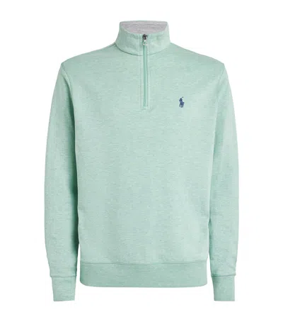 Polo Ralph Lauren Double-knit Half-zip Sweatshirt In Green