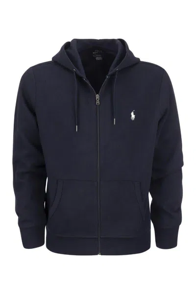 Polo Ralph Lauren Double-knit Hoodie In Black