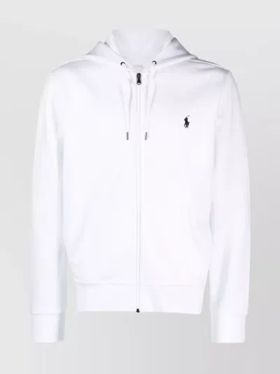 Polo Ralph Lauren Double-knit Hoodie With Drawstring And Pockets In White