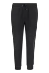 Polo Ralph Lauren Elastic Waistband Fleece Sweatpants With Ribbed Cuffs In Black
