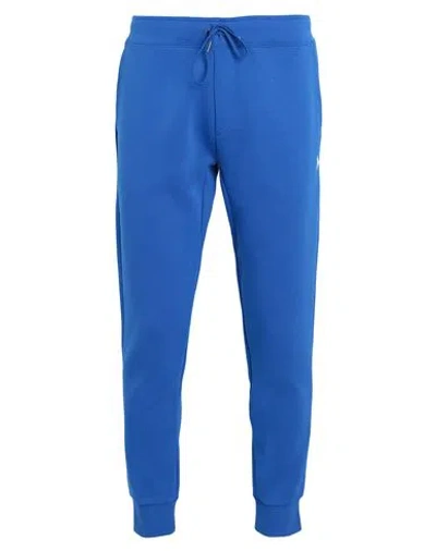 Polo Ralph Lauren Double-knit Jogger Pant Man Pants Bright Blue Size L Cotton, Recycled Polyester