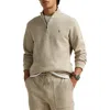 Polo Ralph Lauren Double-knit Mesh 1/4-zip Pullover In Tuscan Beige Heather