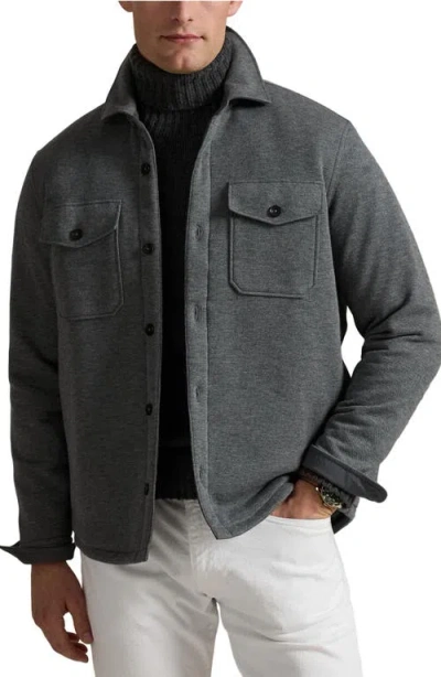 Polo Ralph Lauren Double Knit Mesh Shirt Jacket In Gray