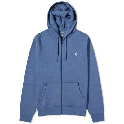 Polo Ralph Lauren Double Knit Polo-pony Hoodie In Blue