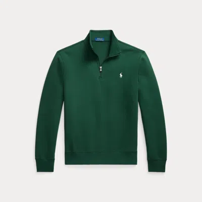 Polo Ralph Lauren Double-knit Quarter-zip Pullover In Green