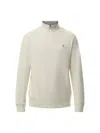 Polo Ralph Lauren Double Knit Quarter Zip Sweatshirt In Parchment Cream