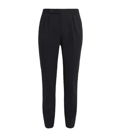 Polo Ralph Lauren Double-knit Tailored Trousers In Black