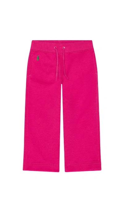Polo Ralph Lauren Double Knit Tech Athletic Wide Leg Pant In Pink