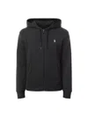 Polo Ralph Lauren Double Knit Zip Through Hoodie In Black