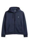 Polo Ralph Lauren Double Knit Zip-up Hoodie In Aviator Navy