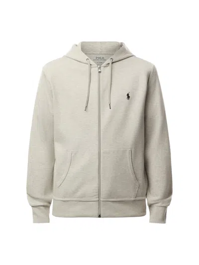 Polo Ralph Lauren Double Knit Zip Up Hoodie In Lt Sport Heather