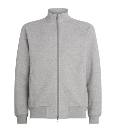 Polo Ralph Lauren Double Knit Zip-up Jacket In Gray