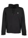 Polo Ralph Lauren Double-knitted Full-zip Hoodie With Signature Embroidery In Black
