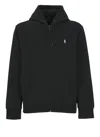 Polo Ralph Lauren Zip-up Hooded Sweatshirt In Black