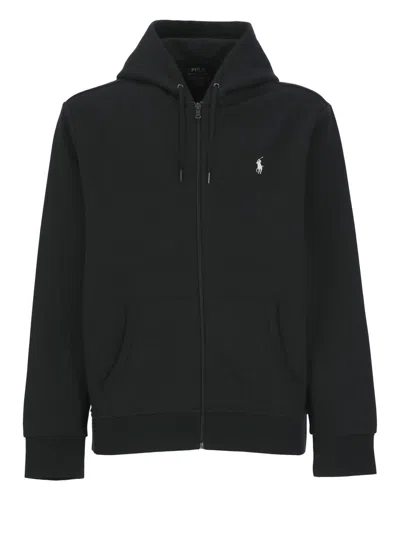 Polo Ralph Lauren Double-knitted Hoodie In Black