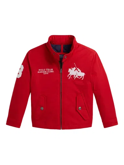Polo Ralph Lauren Kids' Double-pony Mock-neck Jacket In Red