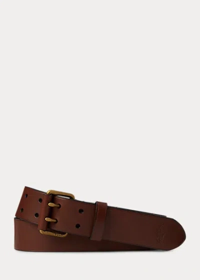 Polo Ralph Lauren Double-prong Leather Belt In Black