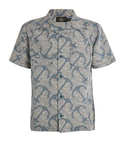 Polo Ralph Lauren Double Rl Linen-cotton Anchor Print Shirt