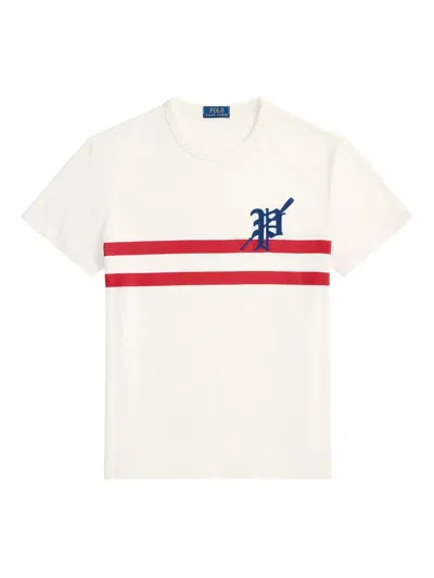 Polo Ralph Lauren Double-stripe T-shirt In White