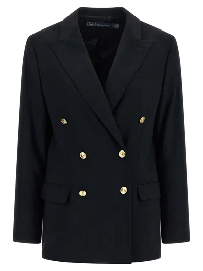 Polo Ralph Lauren Double-breasted Blazer In Blue