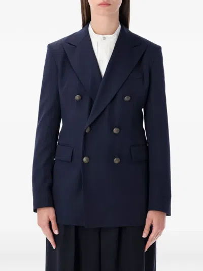 Polo Ralph Lauren Double-breasted Blazer In Blue