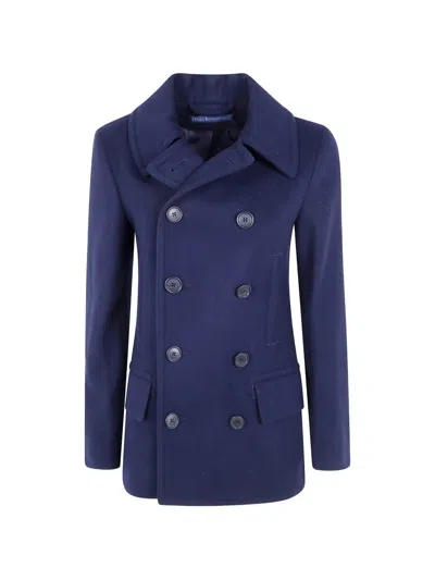 Polo Ralph Lauren Double-breasted Coat In Blue