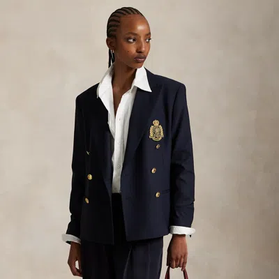Polo Ralph Lauren Double-breasted Crest Blazer In Rl Navy In Blue