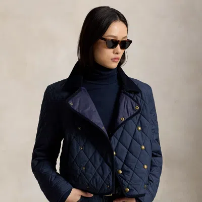 Polo Ralph Lauren Double-breasted Quilted Jacket In Rl Navy