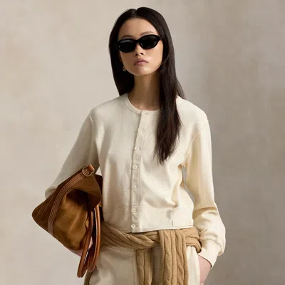Polo Ralph Lauren Double-knit Jacquard Cardigan In Guide Cream
