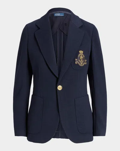 Polo Ralph Lauren Double-knit One-button Blazer In Blue