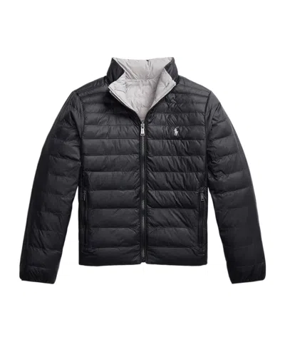 Polo Ralph Lauren Double-sided Zipper Cotton Jacket In Black