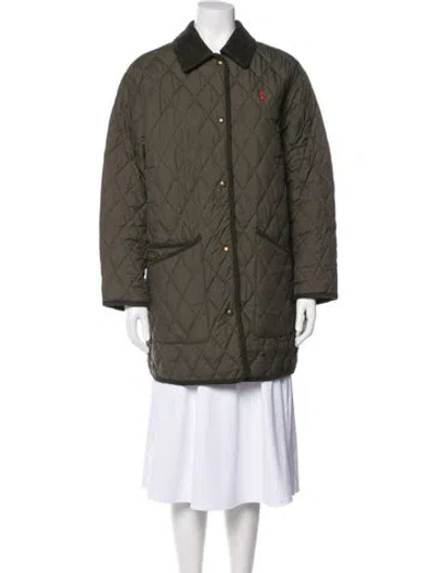 Pre-owned Polo Ralph Lauren Down Coat In Green
