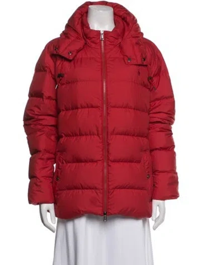 Pre-owned Polo Ralph Lauren Down Coat In Red