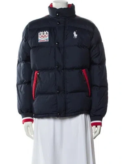 Pre-owned Polo Ralph Lauren Down Jacket In Blue