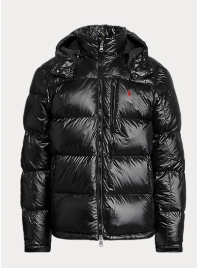 Pre-owned Polo Ralph Lauren Down Jacket Coat Gorham Glossed Black Xxl