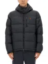 Polo Ralph Lauren Blue Down Jacket With Fixed Hood And Embroidered Pony Logo On Chest In Tech Fabric Man In Blue