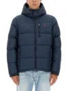 Polo Ralph Lauren Quilted Blue Bomber Jacket In Multi