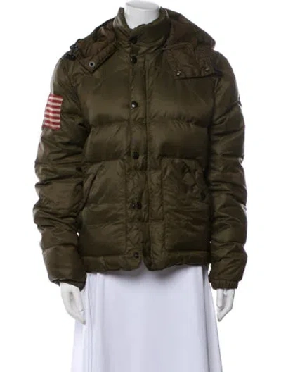 Pre-owned Polo Ralph Lauren Down Jacket In Green