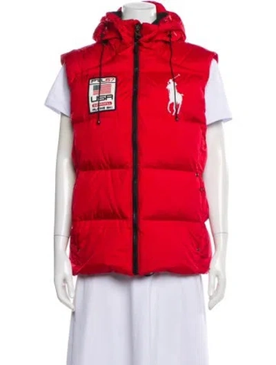 Pre-owned Polo Ralph Lauren Down Jacket In Red