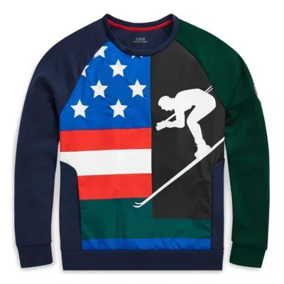 Pre-owned Polo Ralph Lauren Downhill Suicide Skier 92 Ski Sweater Sweatshirt Cookie Xs In Multicolor