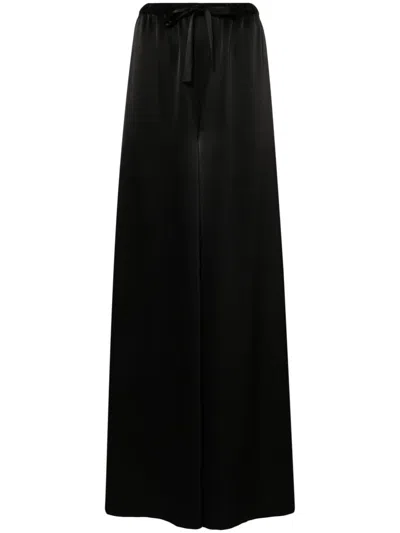 Polo Ralph Lauren Draped Flared Trousers In Black