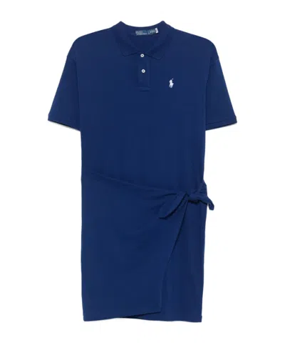 POLO RALPH LAUREN POLO RALPH LAUREN LOGO EMBROIDERED KNOT DETAILED MINI DRESS