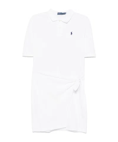 POLO RALPH LAUREN POLO RALPH LAUREN LOGO EMBROIDERED KNOT DETAILED MINI DRESS
