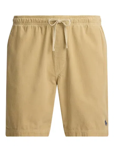 Polo Ralph Lauren Drawstring Corduroy Shorts In Neutral
