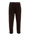 Polo Ralph Lauren Drawstring Cotton Trousers In Brown