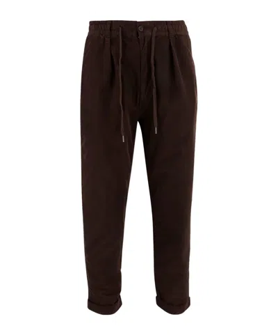 Polo Ralph Lauren Drawstring Cotton Trousers In Brown