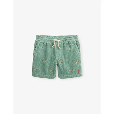 Polo Ralph Lauren Kids' Drawstring Embroidered Corduroy Shorts 3-7 Years Faded Mint